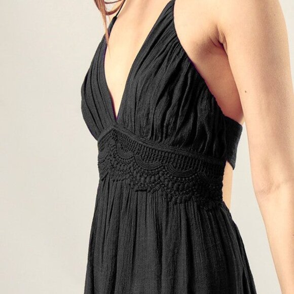 Lace Trim with Back Drawstring Dress - Picture 2 of 5